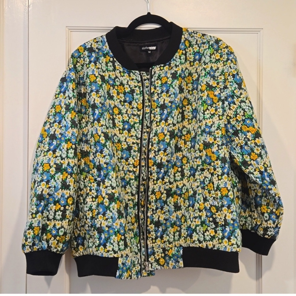 Sister Jane Floral Bomber Jacket Medium - Picture 2 of 3